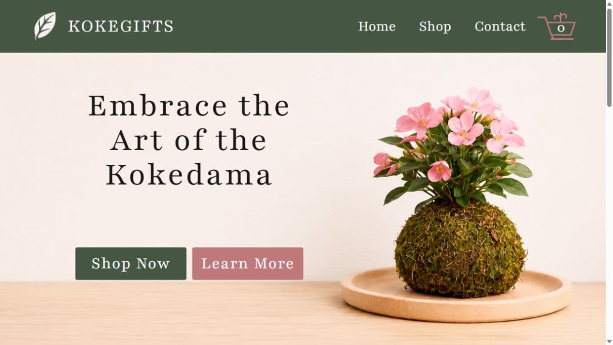 Koke Gifts website preview