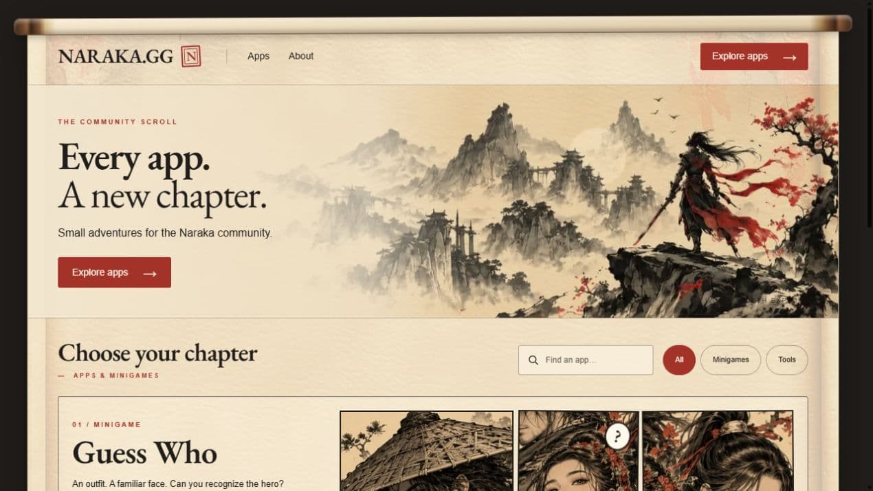 Naraka.gg website preview